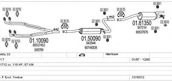 MTS C010012000274 Exhaust System